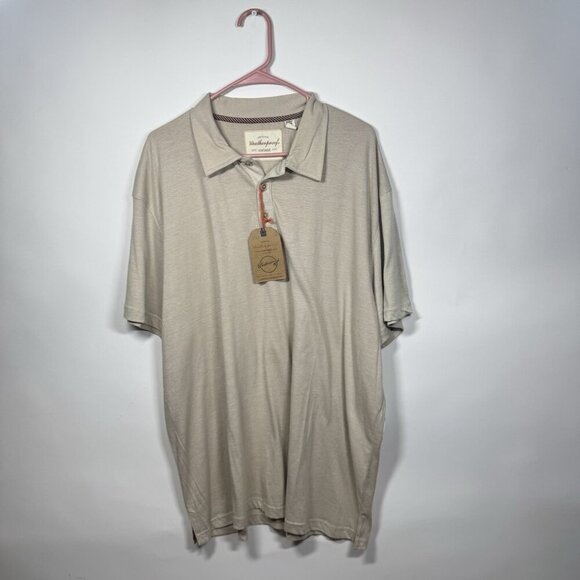 Original Weatherproof Vintage Men's Polo Shirt Beige Size XXXL - Picture 2 of 4